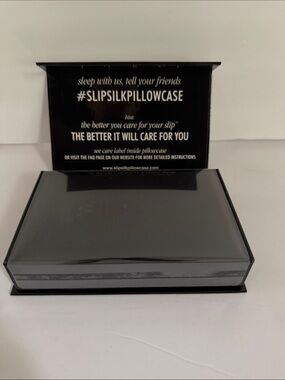 Slip Black Satin Silk Queen size Pillowcase in Gift Box